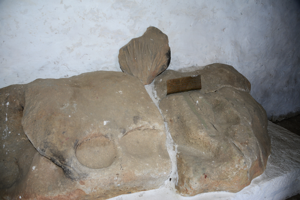 Sacred footprints associated with Lama Sangwa Dorje near Tengboche Monastery