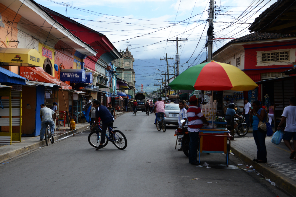 Entrance to the busy traditional market in Granada Nicaragua