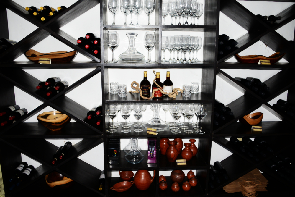 Wine and beverages displayed in a shop in Granada Nicaragua