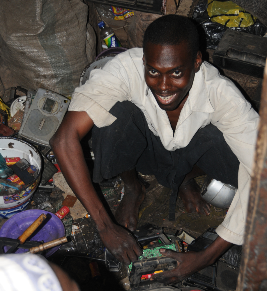 Electronics repair shop in the Old City of Kano Nigeria