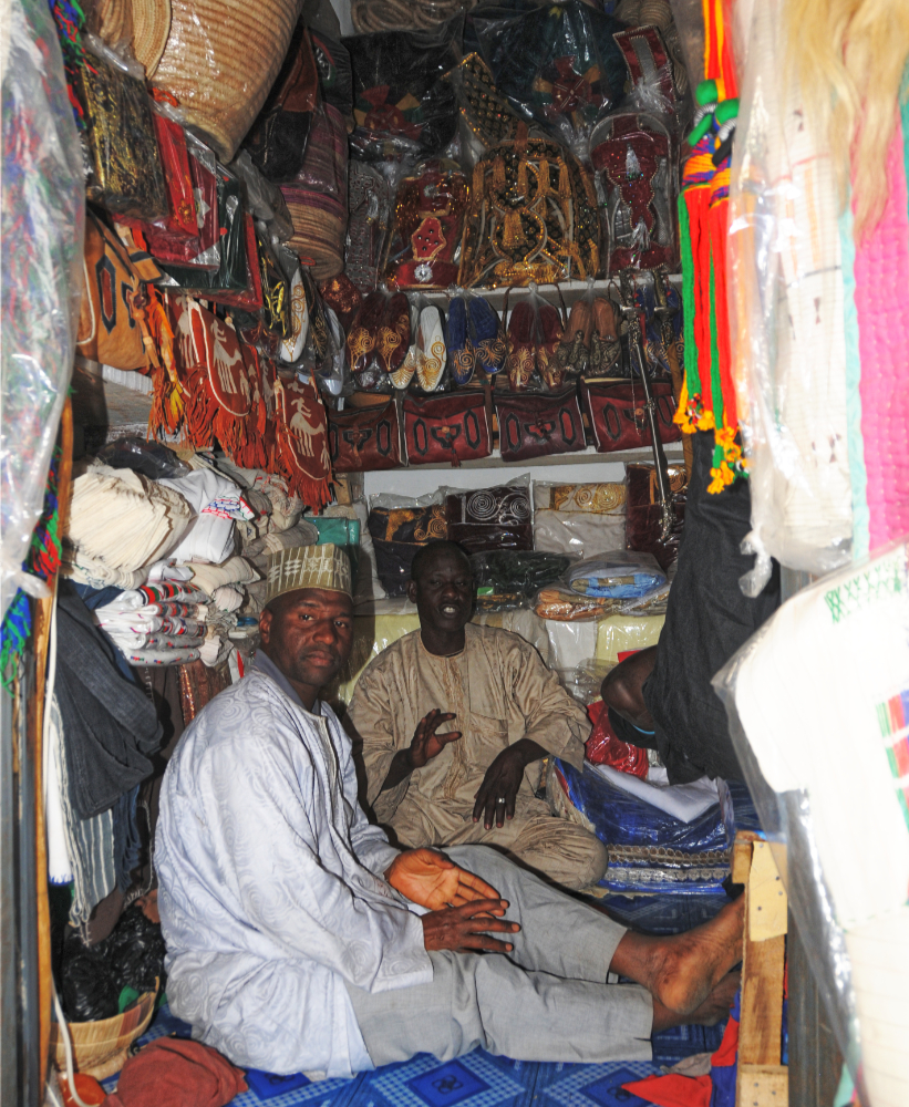 Traditional market shop in the Old City of Kano Nigeria