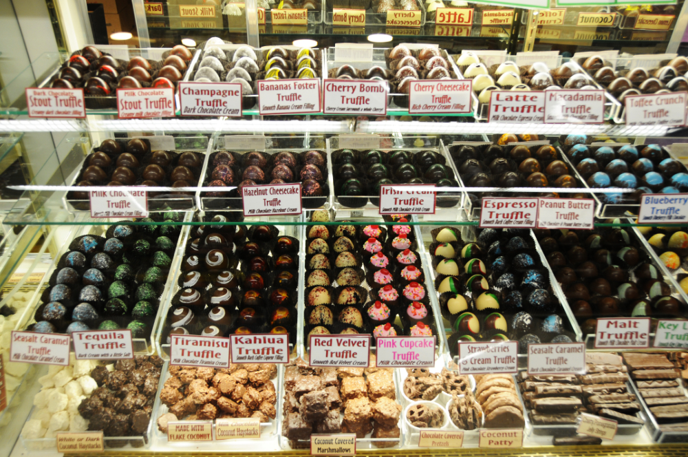 Chocolate truffles in Seaside Oregon