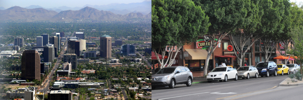 Phoenix surrounded by the Sonoran Desert and mountains of central Arizona
