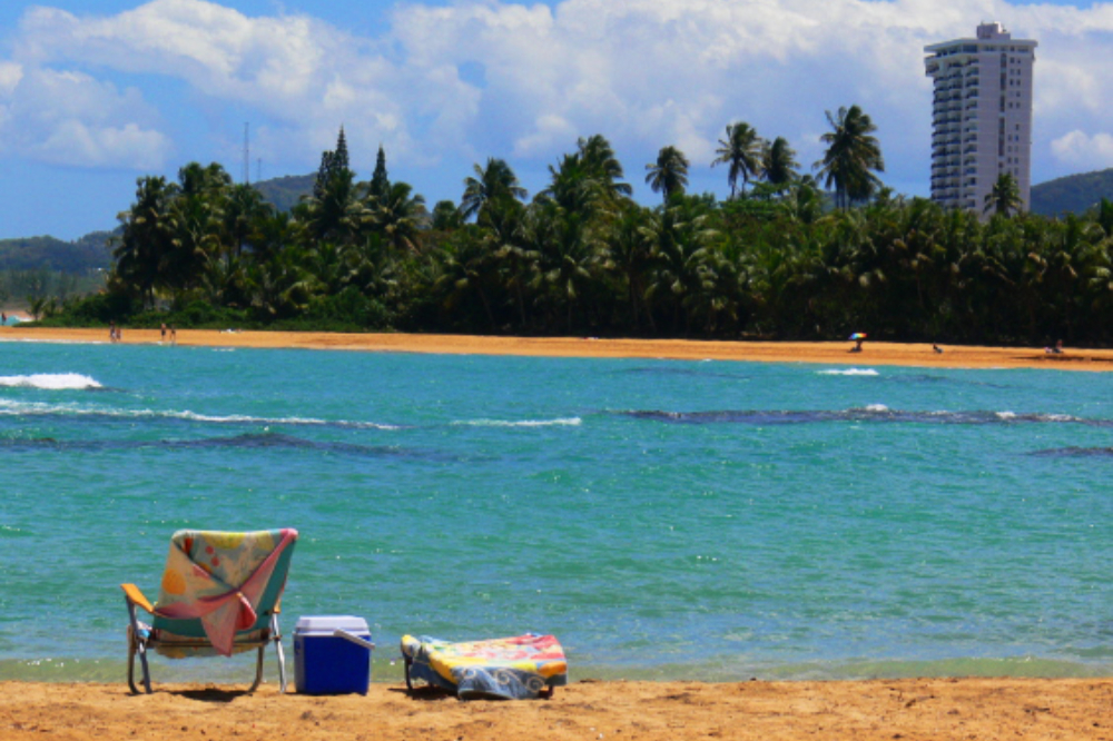 Tropical beach at Luquillo, Puerto Rico