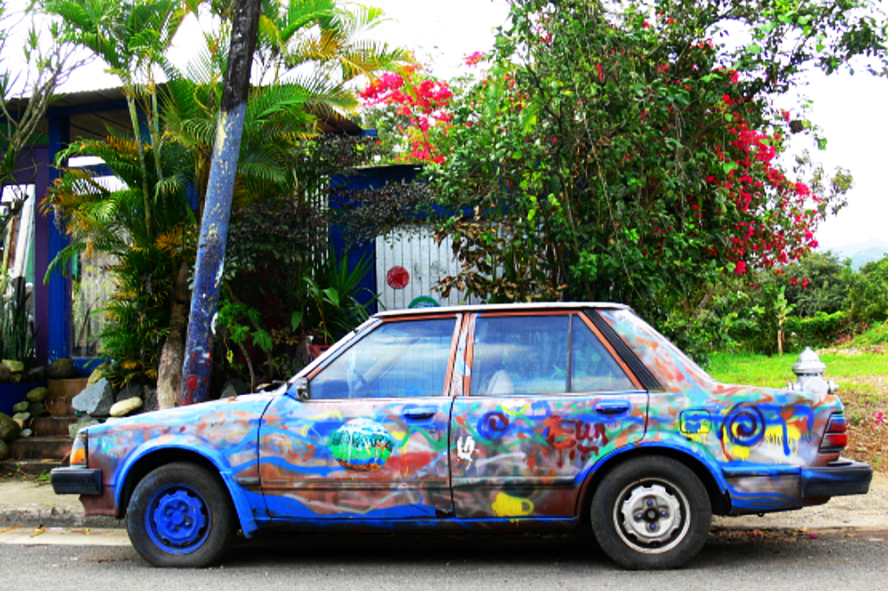 Colorful car photographed in Puerto Rico