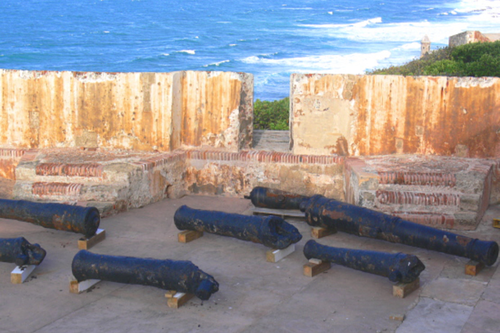 Historic cannons at Castillo San Felipe del Morro