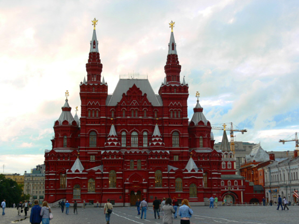 Red Square, Moscow Historic building at the entrance to Red Square in Moscow Russia