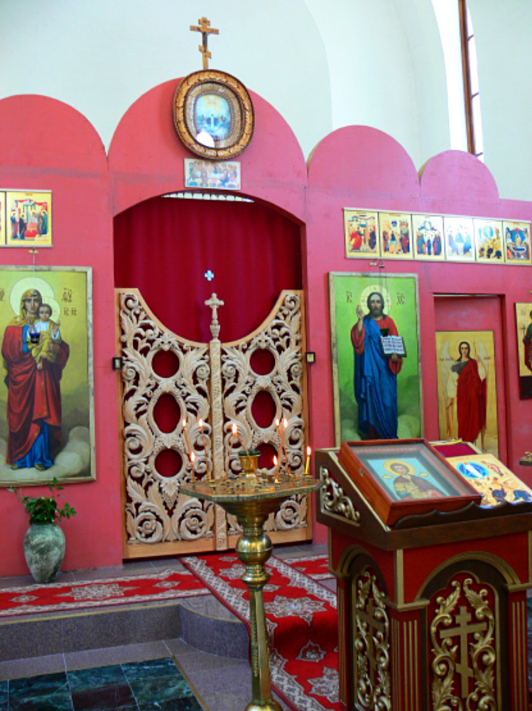 Interior of a Russian Orthodox church near Sochi Russia