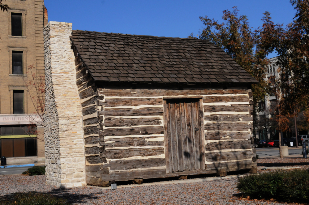 John Neely Bryan Cabin Reconstructed historic cabin of Dallas founder John Neely Bryan in downtown Dallas Texas