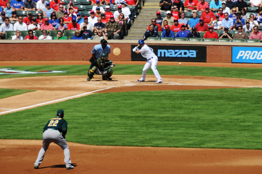 Texas Rangers Baseball Game Texas Rangers baseball game being played at the stadium in Arlington
