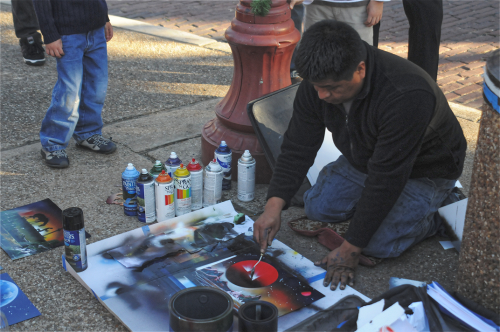 Fort Worth Stockyards Artist Artist at the Fort Worth Stockyards in Texas