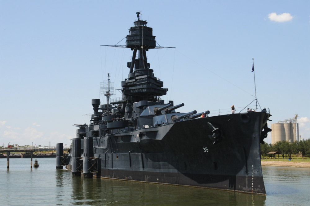 Battleship Texas at San Jacinto Historic Battleship Texas formerly moored at the San Jacinto Battleground