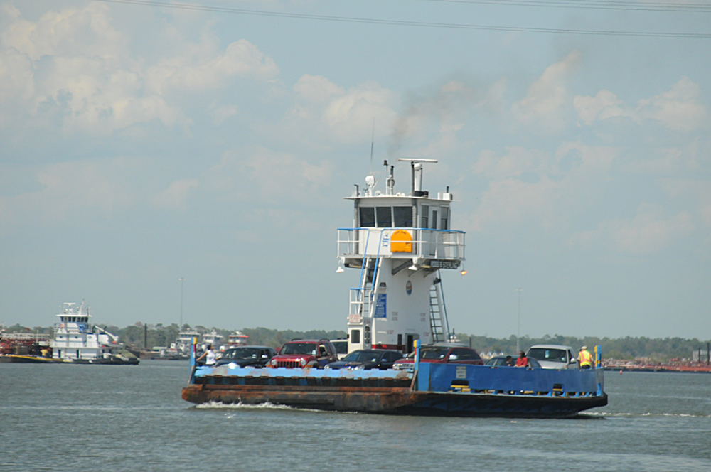 Lynchburg Ferry Lynchburg Ferry crossing the Houston Ship Channel near San Jacinto Battleground