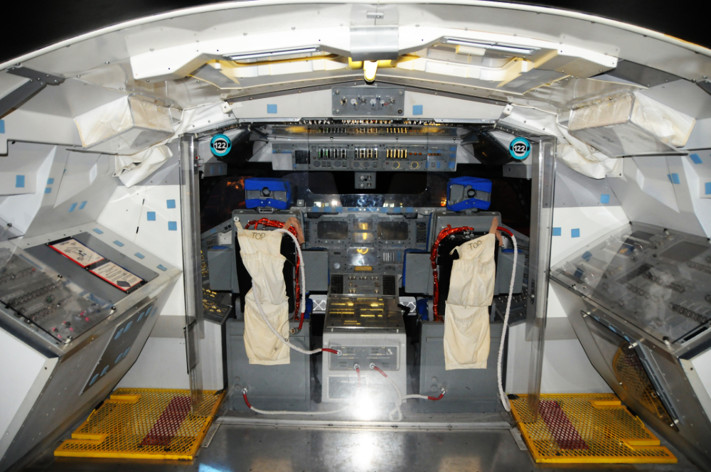 NASA Spacecraft Cockpit Spacecraft cockpit and control displays at Space Center Houston