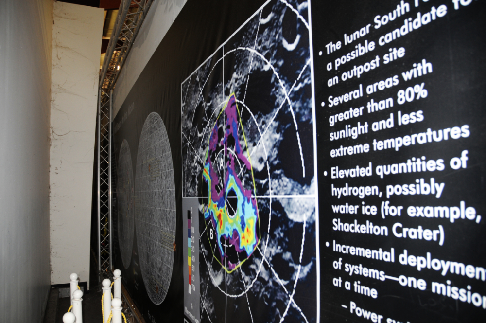 Returning Humans to the Moon NASA exhibit describing plans for returning astronauts to the Moon