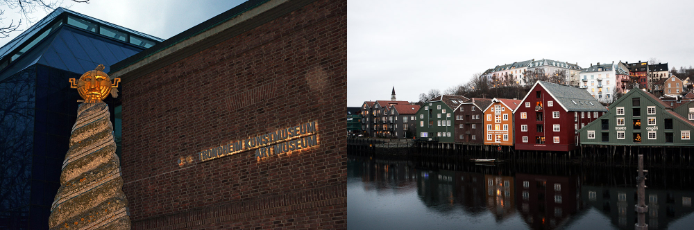 Historic cityscape of Trondheim, Norway, with colorful waterfront buildings