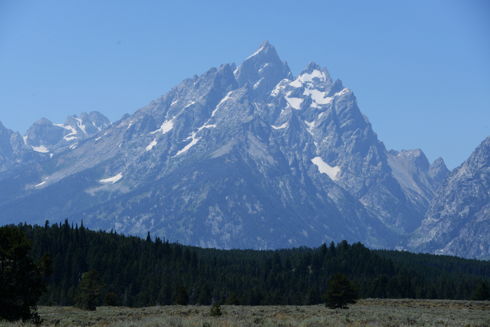 The Grand Teton Grand Teton mountain rising above the surrounding landscape